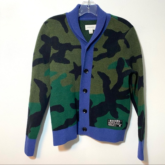 Diesel Other - Diesel Camo Wool Sweater Green Blue Size 12